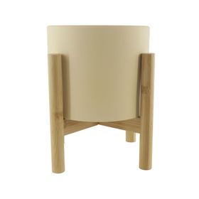 Maceta base madera ocre 21 cm
