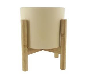 Maceta base madera ocre 21 cm