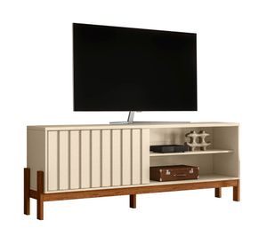 Rack TV 75" Austin blanco marfil/canela