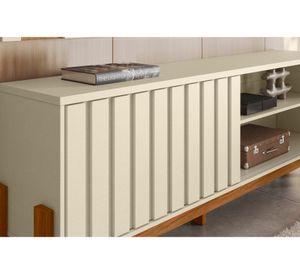 Rack TV 75" Austin blanco marfil/canela