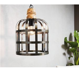 Lámpara colgar 60W E27 1L Oldcastle negro