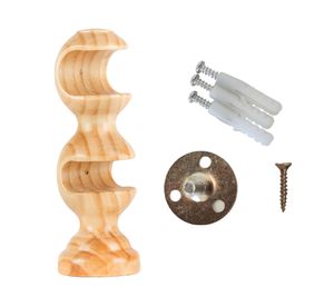 Soporte de cortinas Doble madera 19/28 mm natural 1 un