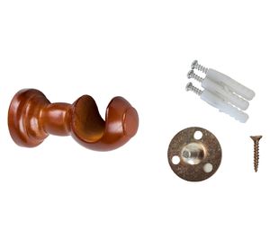 Soporte de cortinas Simple madera 28 mm chocolate 1 un
