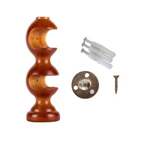 Soporte de cortinas Doble madera 19/28 mm chocolate
