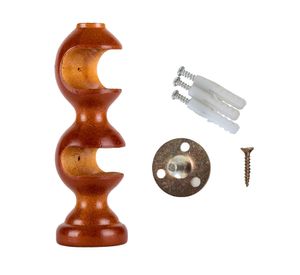 Soporte de cortinas Doble madera 19/28 mm chocolate