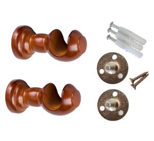 Soporte de cortinas Simple madera 28 mm chocolate 2 un