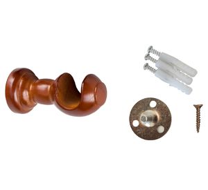 Soporte de cortinas Techo madera 28 mm chocolate 2 un