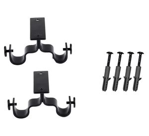 Soporte doble techo 19/28 mm negro 2 unidades