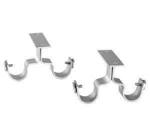 Soporte doble techo 19/28 mm satín 2 unidades