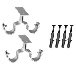 Soporte doble techo 19/28 mm satín 2 unidades