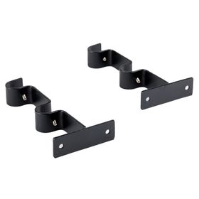 Soporte doble muro 19/28 mm negro 2 unidades