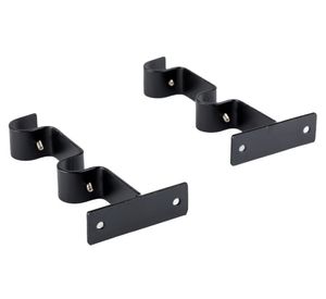 Soporte doble muro 19/28 mm negro 2 unidades