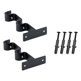 Soporte doble muro 19/28 mm negro 2 unidades