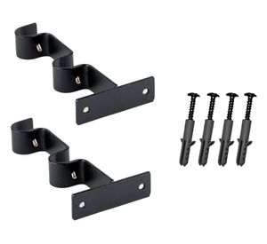 Soporte doble muro 19/28 mm negro 2 unidades