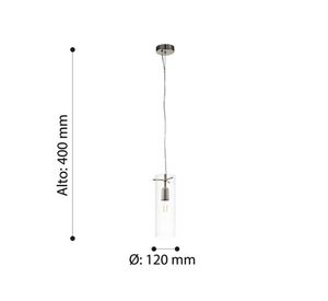 Lámpara colgante 60W E27 1L Caporosso gris claro