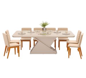 Comedor 8 sillas Sofia 81.5x100x200 cm