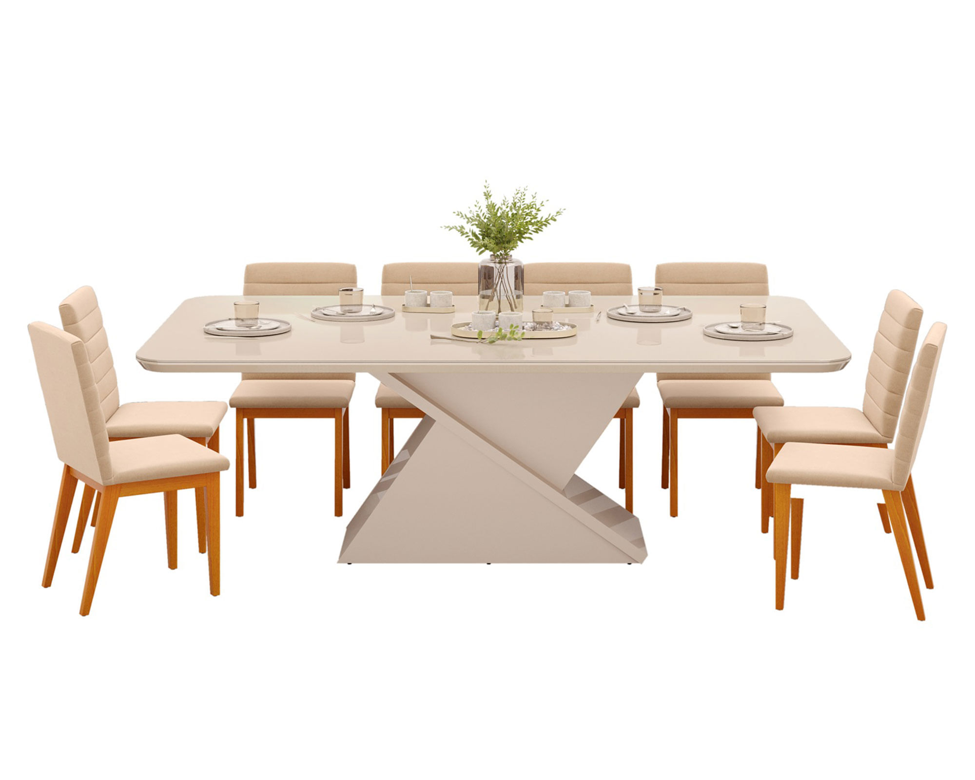 Di Poretti Design Comedor 8 sillas Sofia 81.5x100x200 cm