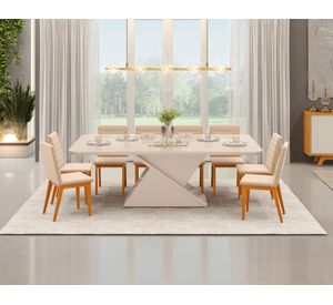 Comedor 8 sillas Sofia 81.5x100x200 cm