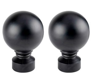 Terminal fierro Bola negro 18 mm 2 unidades