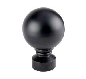 Terminal fierro Bola negro 18 mm 2 unidades