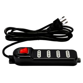 Alargador múltiple 4 posiciones 3 m 10A/250V negro