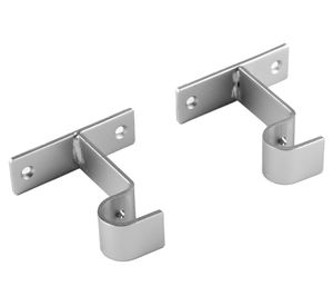 Soporte simple muro 28 mm satín 2 unidades