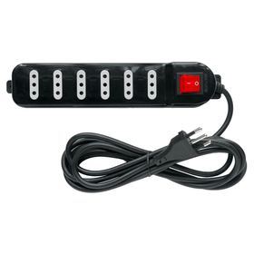Alargador múltiple 6 posiciones 3 m 10A/250V negro