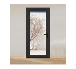 Puerta PVC alemán termopanel Blindex 95x200 cm antracita