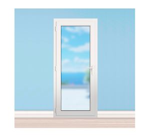Puerta PVC alemán termopanel Blindex 95x200 cm blanco