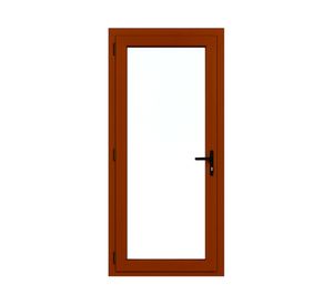 Puerta 95x200 cm PVC alemán termopanel Blindex nogal