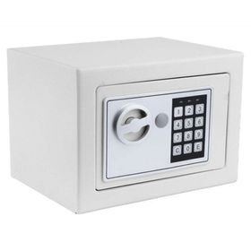 Caja de seguridad con teclado digital blanco 17x17x23.5 cm