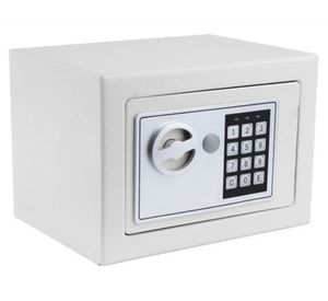 Caja de seguridad con teclado digital blanco 17x17x23.5 cm