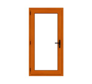 Puerta PVC alemán termopanel Blindex 95x200 cm roble