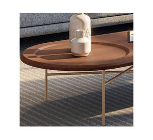 Mesa de centro ovalada Ovalo 30.2x136x60 cm café