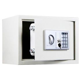 Caja de seguridad con teclado digital blanco 20x20x30 cm