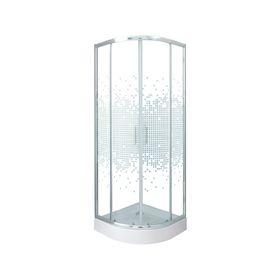 Shower door curvo Mosaic blanco 70x70 cm