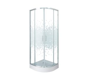 Shower door curvo Mosaic blanco 70x70 cm