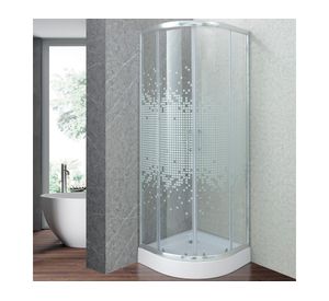 Shower door curvo Mosaic blanco 70x70 cm