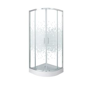 Shower door Curvo Mosaic blanco 80x80 cm