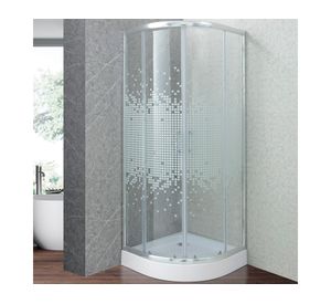 Shower door Curvo Mosaic blanco 80x80 cm