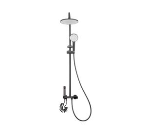 Columna ducha Teclado funciones plato redondo gris