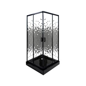 Shower door Recto Mosaic negro 80x80 cm
