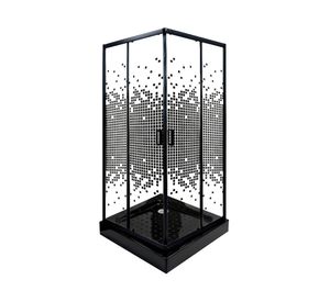 Shower door Recto Mosaic negro 80x80 cm