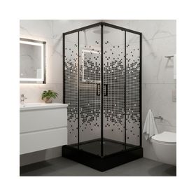 Shower door Recto Mosaic negro 80x80 cm