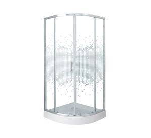 Shower door curvo Mosaic blanco 90x90 cm