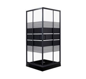 Shower door Recto Style negro 90x90 cm
