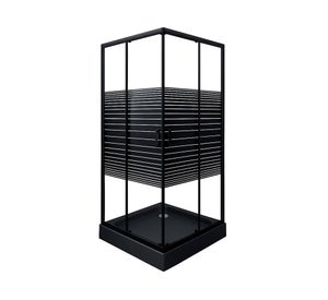 Shower door Recto Strava negro 80x80 cm