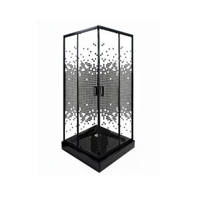 Shower door Recto Mosaic negro 70x70 cm