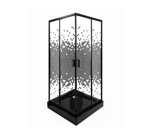 Shower door Recto Mosaic negro 70x70 cm
