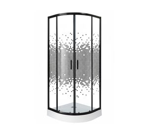 Shower door curvo Mosaic negro 70x70 cm